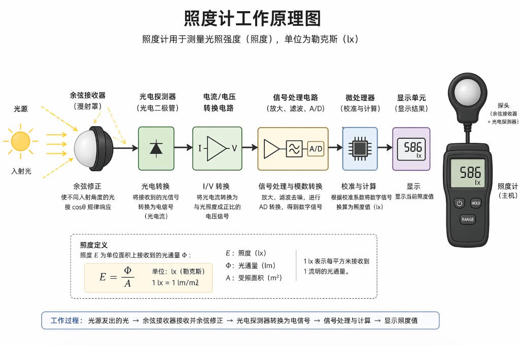 手持数字照度计工作原理